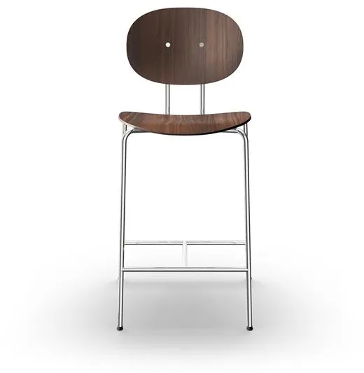 Sibast Furniture Piet Hein Barhocker Chrom Walnuss