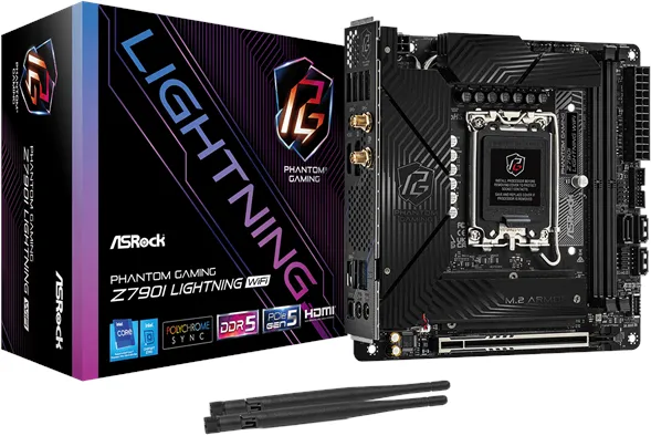 ASRock Z790I PG LIGHTNING WIFI Mainboard - Intel Z790 - Intel LGA1700 Socket - DDR5 RAM - Mini-ITX
