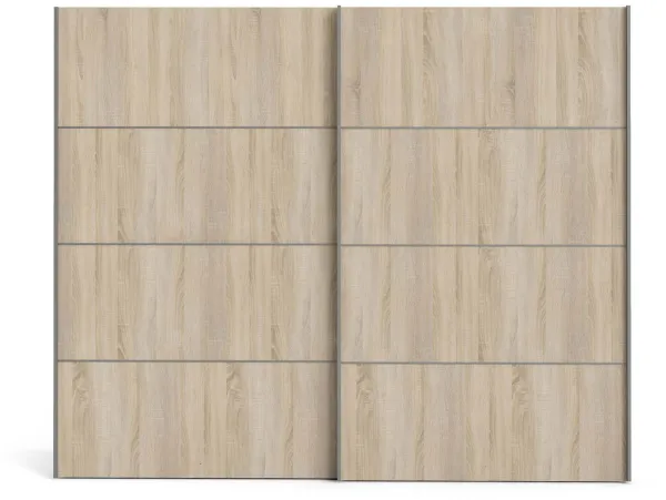 TVILUM Verona Schiebetürenschrank - Eiche/weiss Holz, 2 Schiebetüren, breit