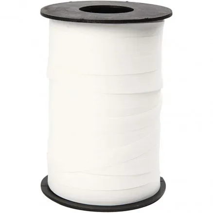 Geschenkband, weiss, B: 10 mm, matt, 250 m/ 1 Rolle.