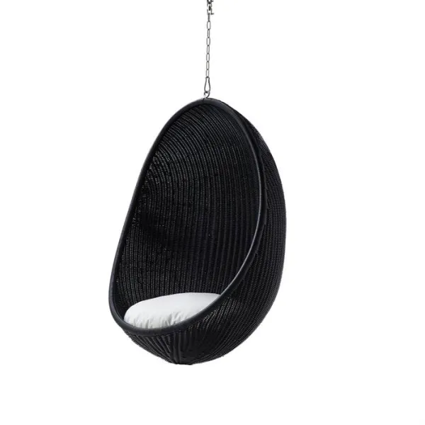 Hängesessel Sika Design - Schwarz - Inkl. beigem Kissen B451