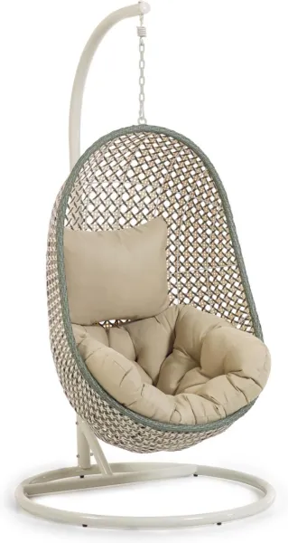 Cira, Hängesessel für den Aussenbereich mit Gestell, grün, H197x105x105 cm