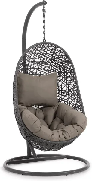 Florina, Hängesessel für den Aussenbereich, grau, Rattan