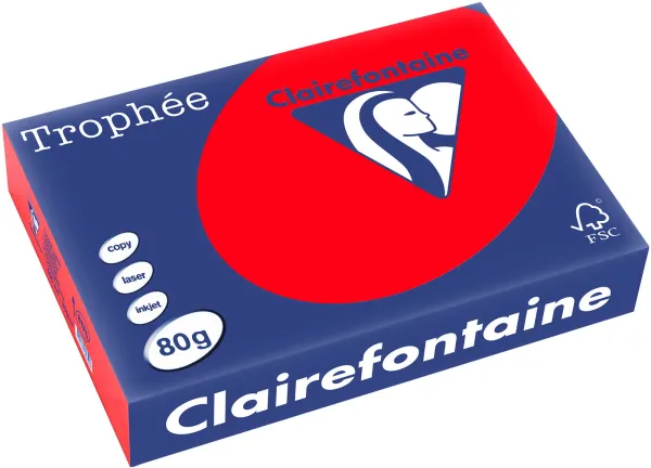 Q-connect Trophee Kopierpapier A4 80g starkes Rot 500 Blatt