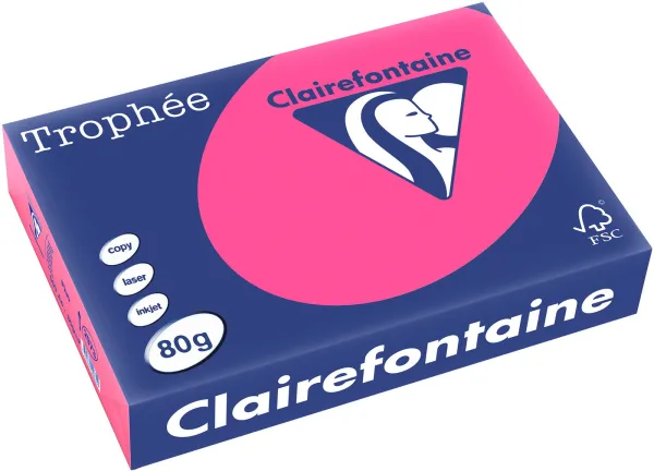 Q-connect Trophee Kopierpapier A4 80g Fluo Rosa 500 Blatt