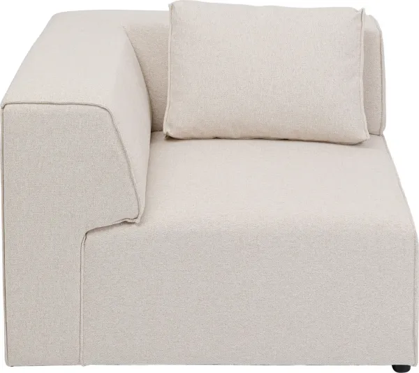KARE DESIGN Infinity Corner Elements Cream Right Modul - cremefarbenes Polyester und Polypropylen
