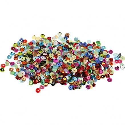 Pailletten, Ø 6 mm, rund, 100g