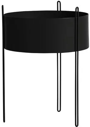 Woud Pidestall Blumentopf Gross Schwarz