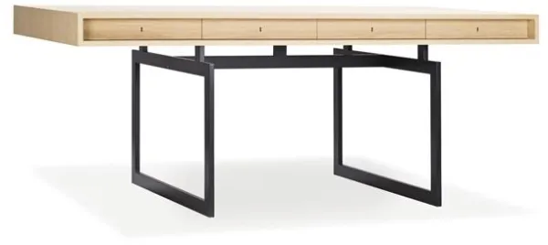 Karakter Office Desk Weiss gebeizte Eiche/Grau