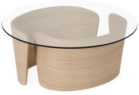 Sibast Furniture No 7 Lounge Couchtisch Ø70 Niedrig Weiss Geölte Eiche/Glas