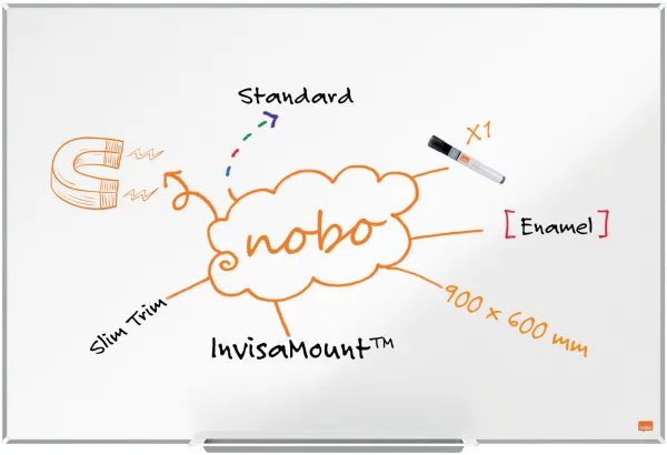Nobo Impression Pro emailliertes Whiteboard 90x60cm weiss