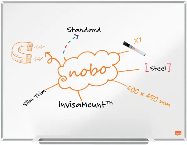 Nobo Impression Pro Stahl-Whiteboard 60x45cm Weiss