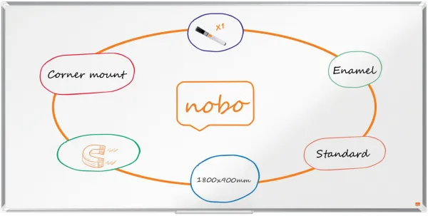 Nobo Premium Plus emailliertes Whiteboard 180x90cm weiss