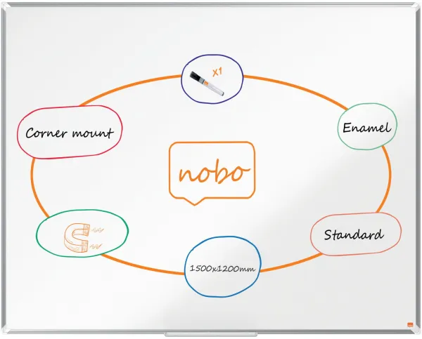 Nobo Premium Plus emailliertes Whiteboard 150x120cm weiss