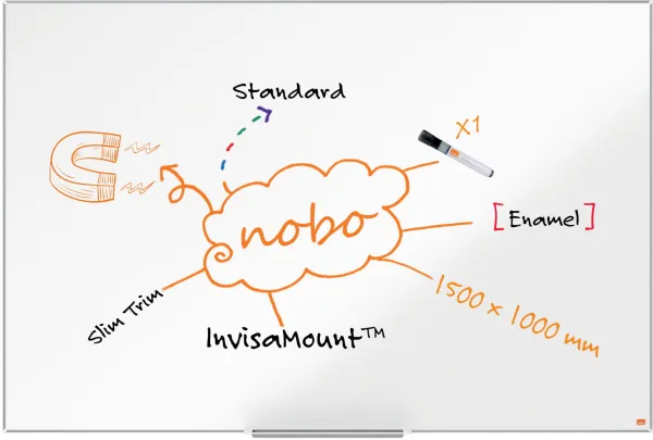 Nobo Impression Pro emailliertes Whiteboard 150x100cm weiss