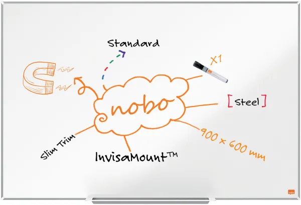 Nobo Impression Pro Stahl-Whiteboard 90x60cm Weiss